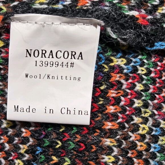 Irish 4 Leaf Clover Open Cardigan Long Gray Hooded Wool Pockets XL LAGENLOOK - Picture 9 of 11